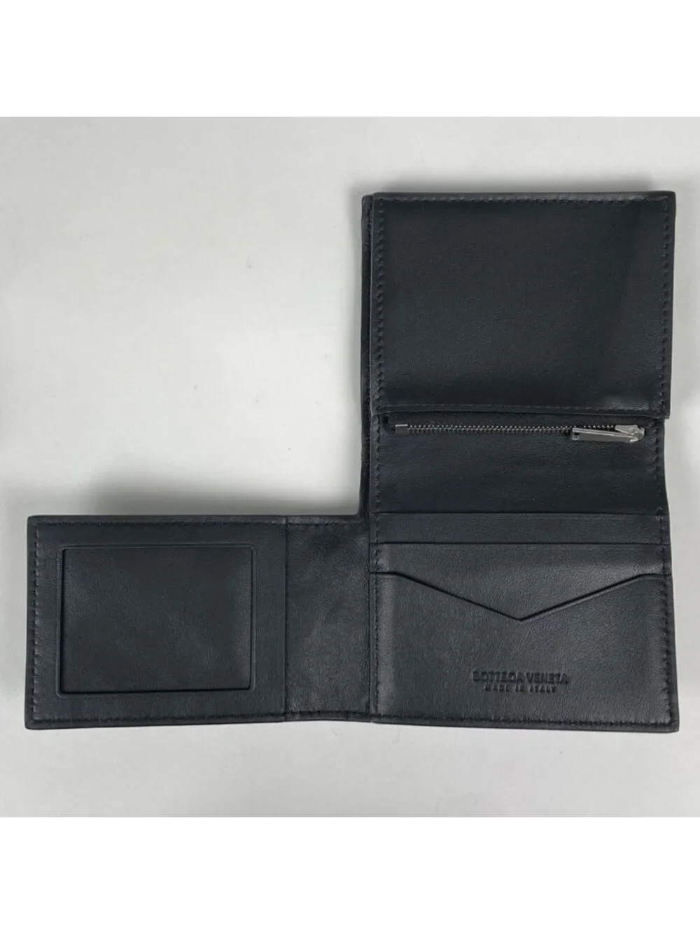 Bottega Veneta Bifold Wallet Intrecciato Leather Black